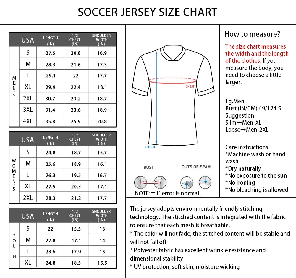 Personalized Football Shirt with Logo, Name and Number, Red and Blue Football Jersey for Men, Youth, Women and Fans