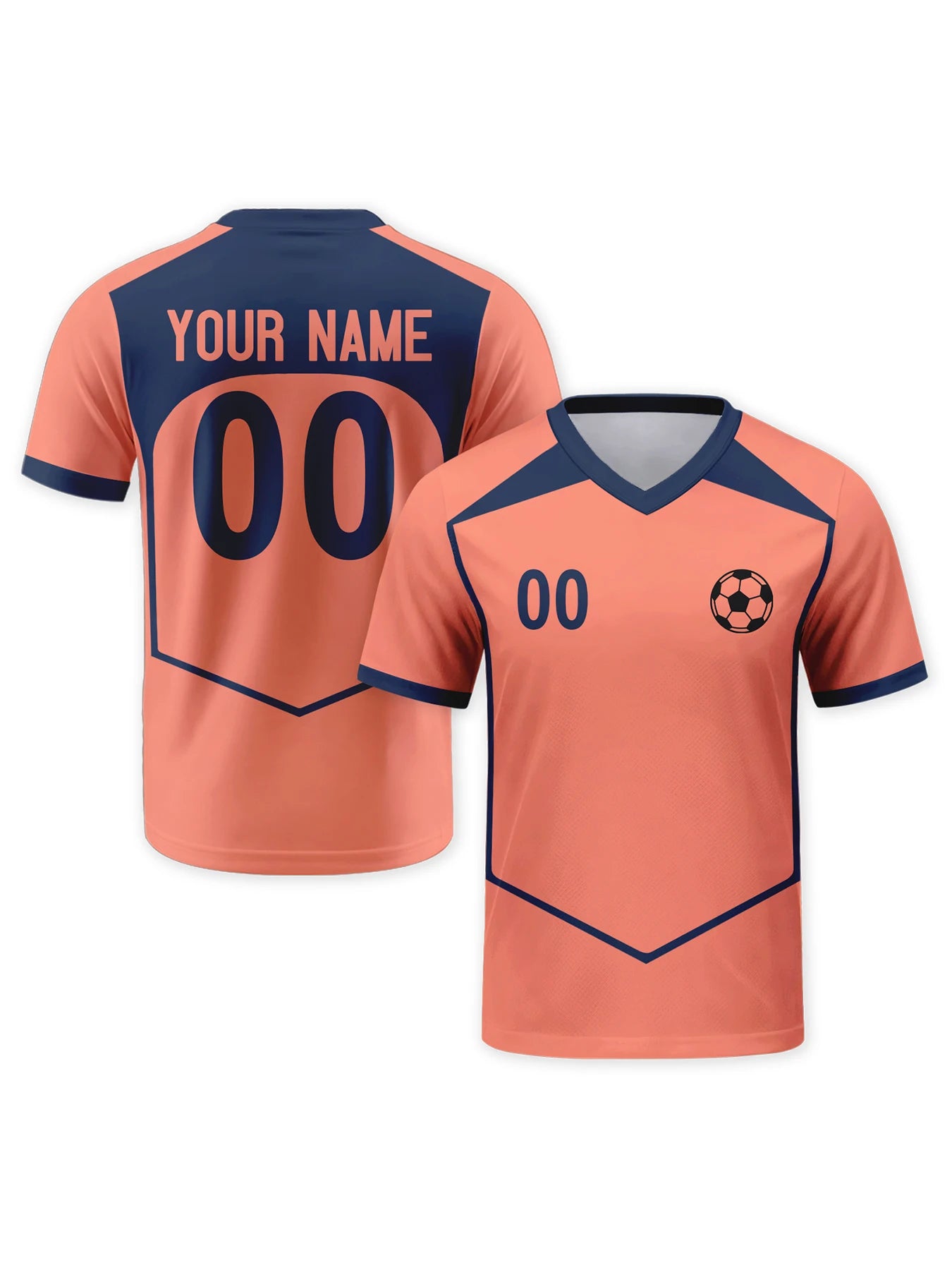 Personalized Football Shirt with Logo, Name and Number, Red and Blue Football Jersey for Men, Youth, Women and Fans
