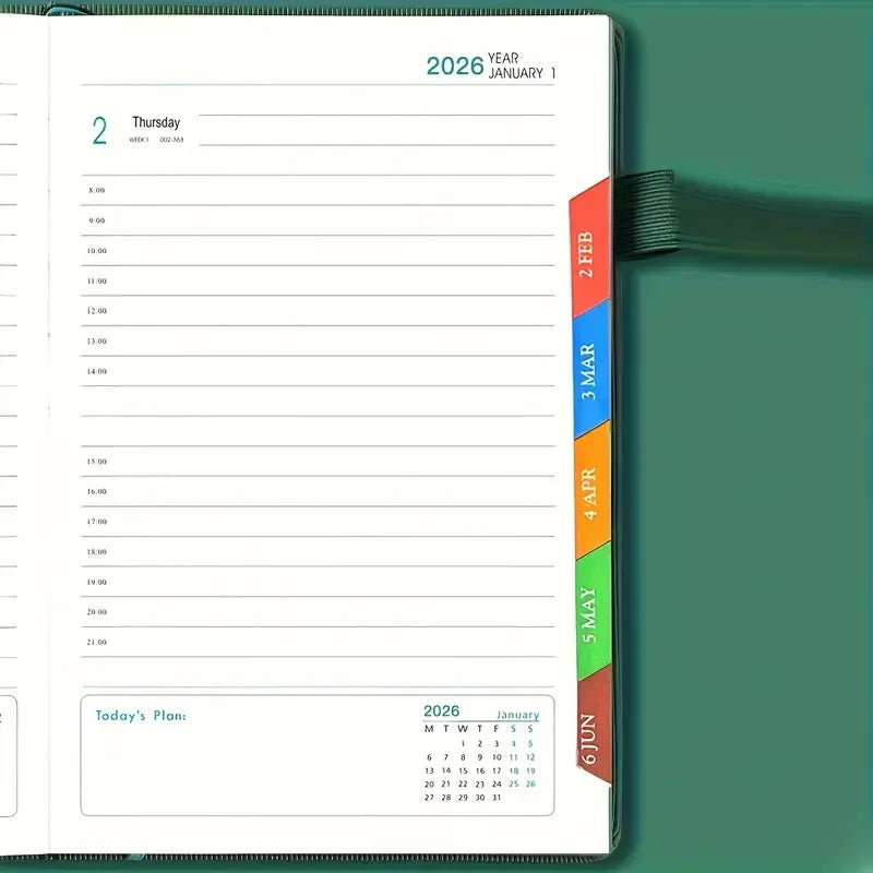 Productivity Planner and Habit Tracker 2026, Time Management Journal, Task Log, Thick 400-Page Notebook