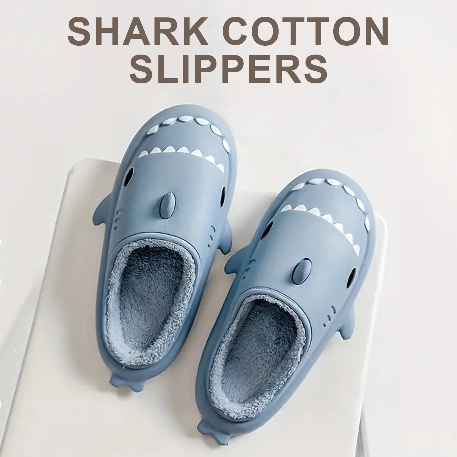 S7 STAR Women's House Slippers Size 36-41, Winter Warm Non-Slip Slippers, Cotton House Slippers, Comfortable Indoor Slippers, Fashionable Animal Shark Design