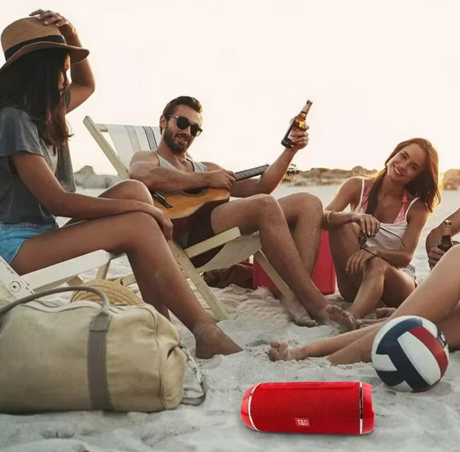 Altavoz Bluetooth inalámbrico T&G116, columna de altavoz de graves, compatible, USB, resistente al agua, para exteriores, compatible con AUX, TF, Radio FM, Subwoofer