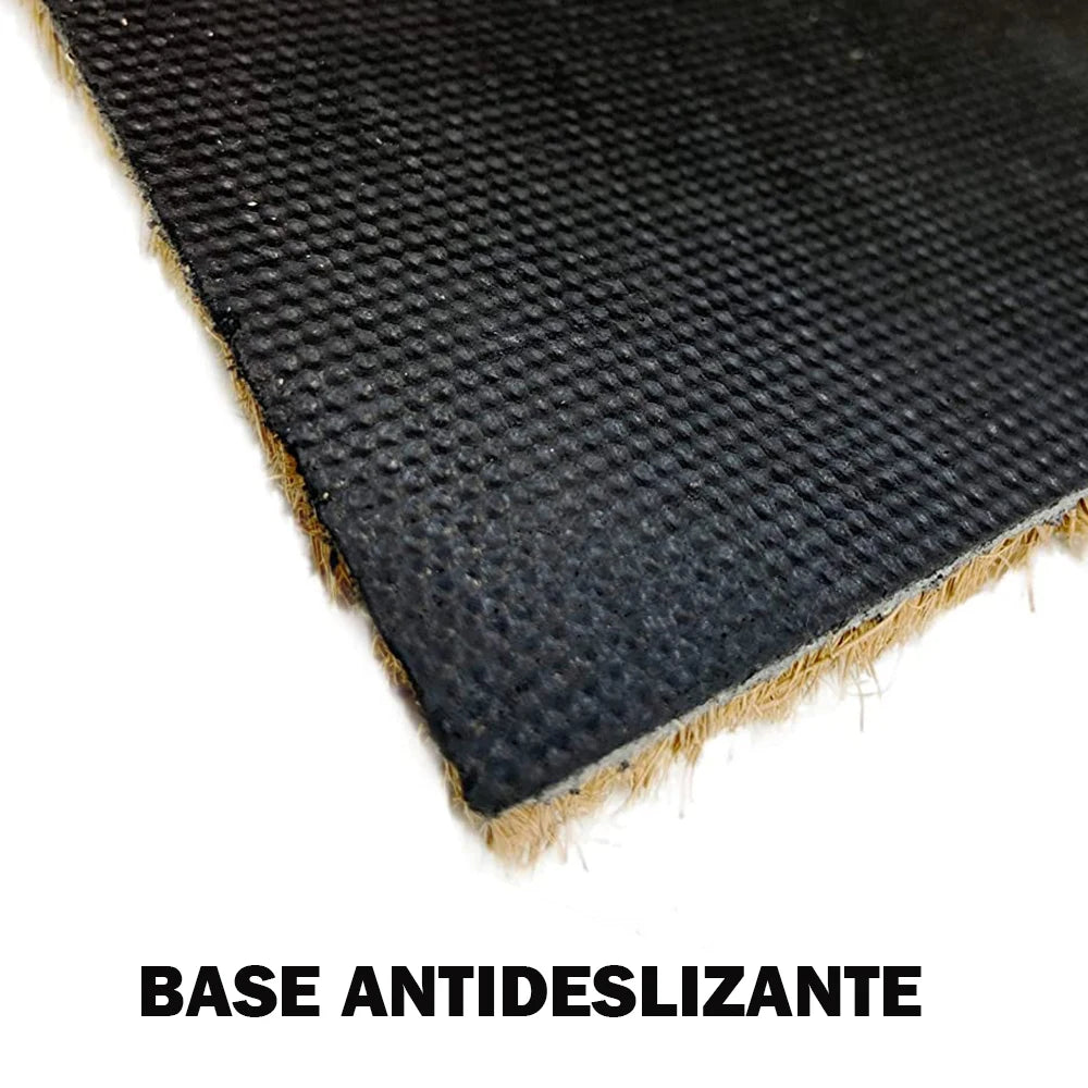 Felpudo de Coco Natural con Base Antideslizante, Absorbente para la entrada de casa, Ideal para Puerta Exterior o Pasillo. Bienvenido cartel autopista. 3 tamaños disponibles