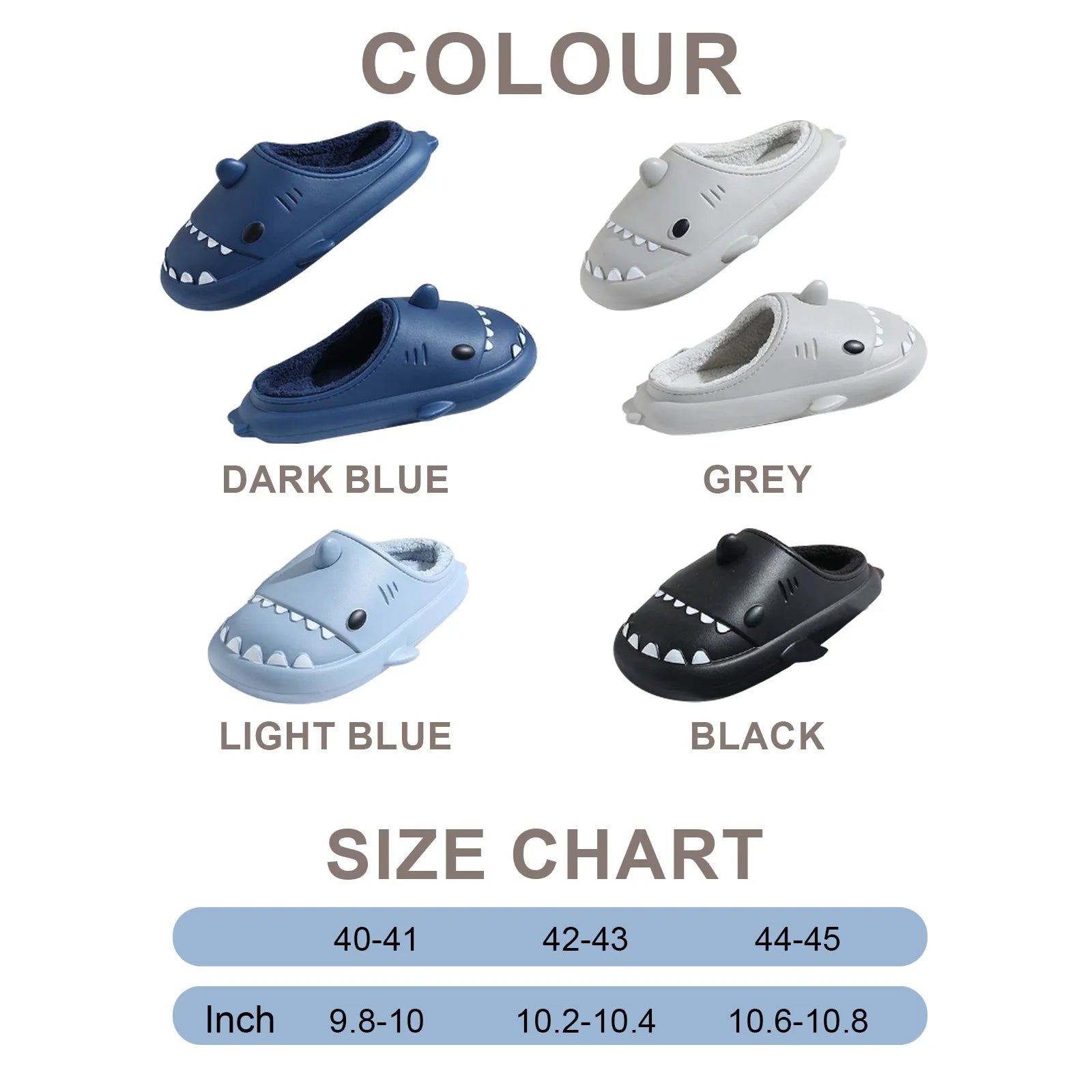 S7 STAR Women's House Slippers Size 36-41, Winter Warm Non-Slip Slippers, Cotton House Slippers, Comfortable Indoor Slippers, Fashionable Animal Shark Design