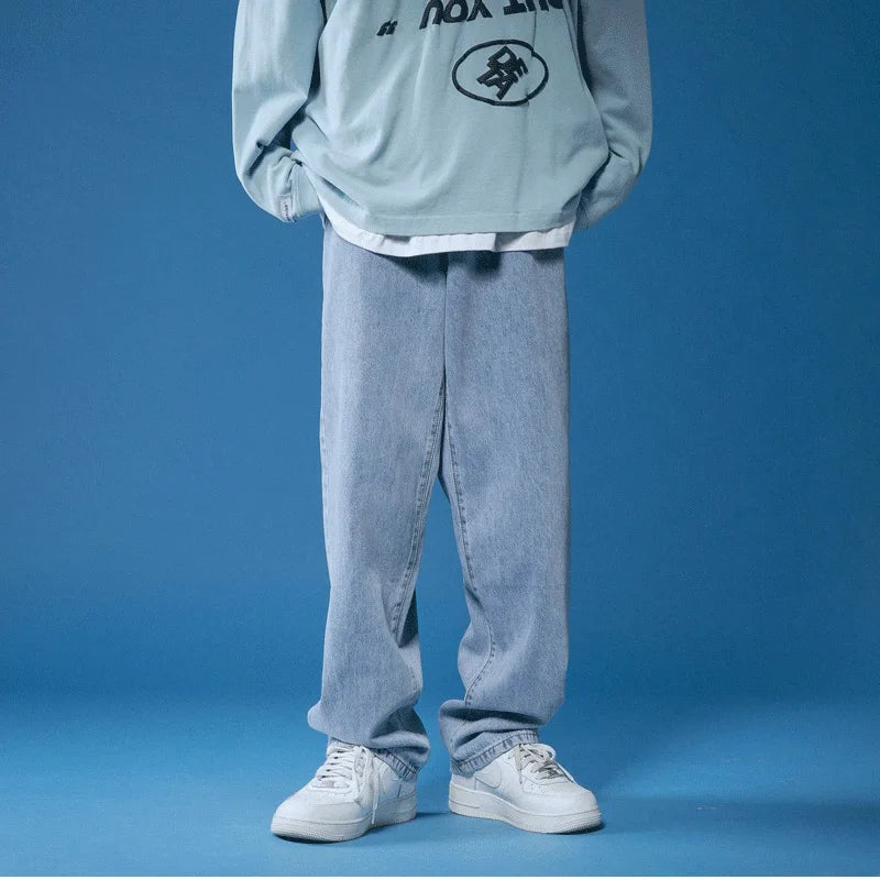 Pantalones vaqueros para hombre, pantalones vaqueros grandes para adolescentes, pantalones vaqueros holgados para hombre, moda para hombre, ropa de calle Trendyol coreana para hombre