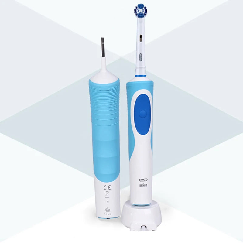Oral B-cepillo de dientes eléctrico con vibración rotativa 2D, limpieza, carga, cerdas cruzadas, cuidado bucal, 4 cabezales de regalo gratis