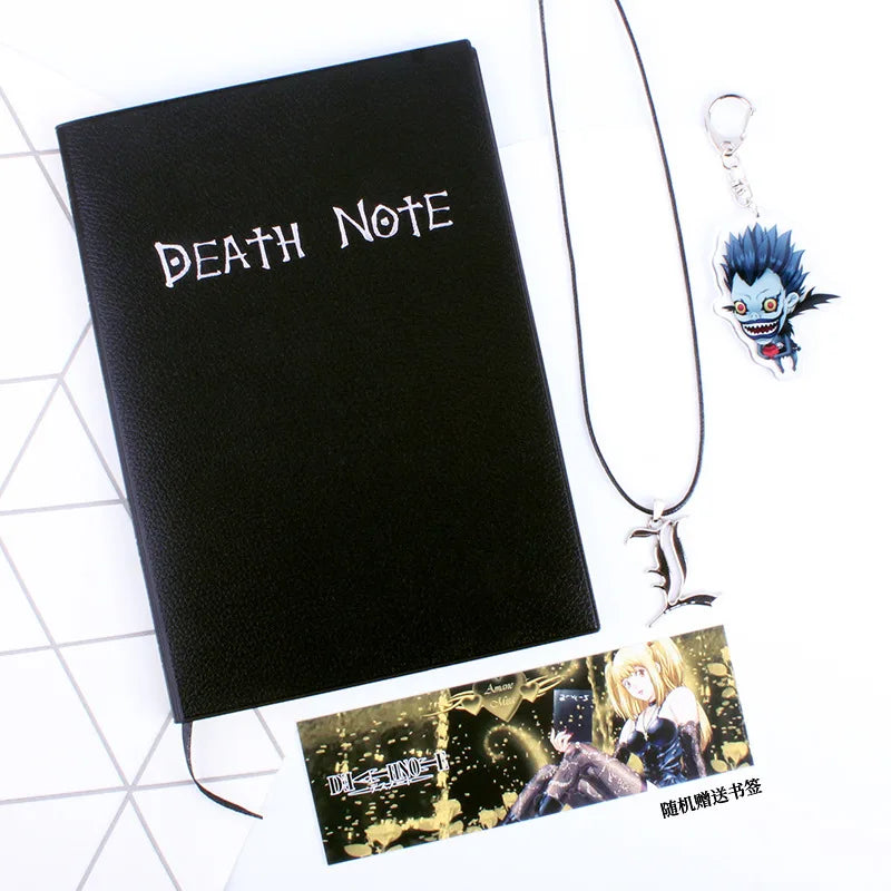A5 Anime Death Note Notebook, Leather Journal Set, Death Note Collectible Notebook, Large Anime Themed School Writing Diary