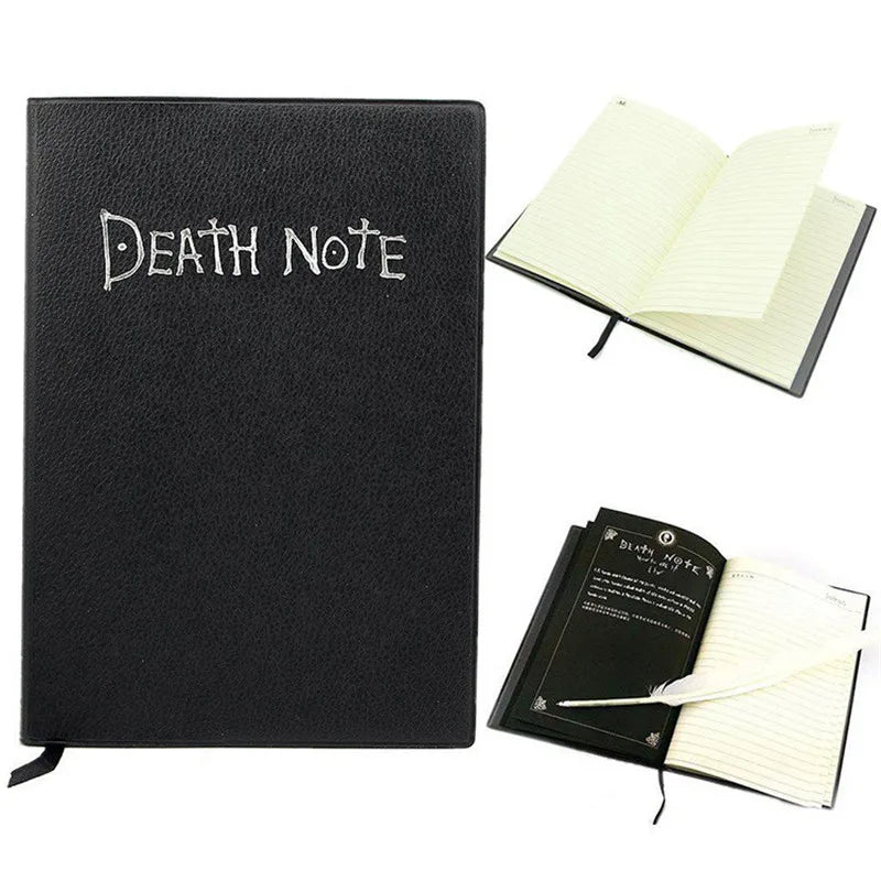 A5 Anime Death Note Notebook, Leather Journal Set, Death Note Collectible Notebook, Large Anime Themed School Writing Diary