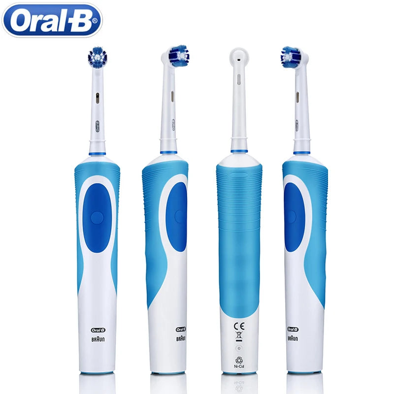 Oral B-cepillo de dientes eléctrico con vibración rotativa 2D, limpieza, carga, cerdas cruzadas, cuidado bucal, 4 cabezales de regalo gratis