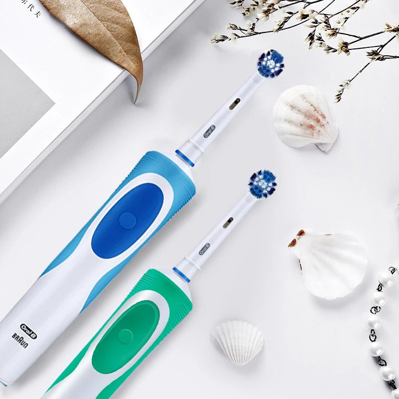 Oral B-cepillo de dientes eléctrico con vibración rotativa 2D, limpieza, carga, cerdas cruzadas, cuidado bucal, 4 cabezales de regalo gratis