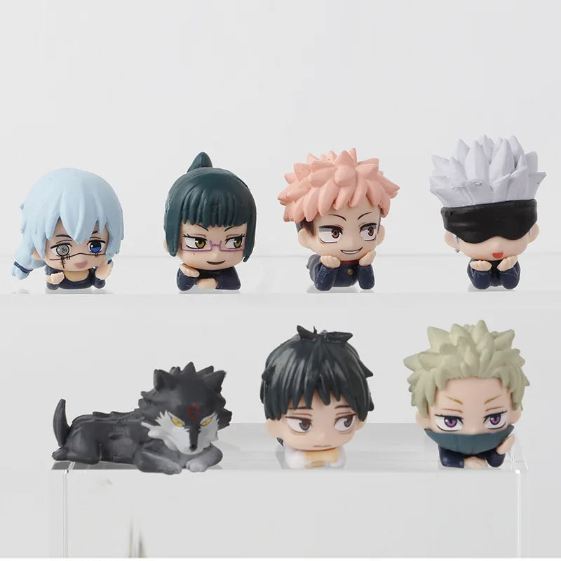 7 unids/set Jujutsu Kaisen Satoru Gojo Itadori Yuji Megumi Kugisaki Sukuna Geto Suguru Anime figuras de juguete lindo modelo de colección de muñecos