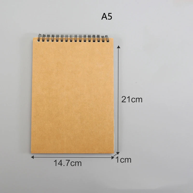 Sketchbook, drawing book, hand-drawn art book, thickened blank coil, loose-leaf hardcover, watercolor hand with cover