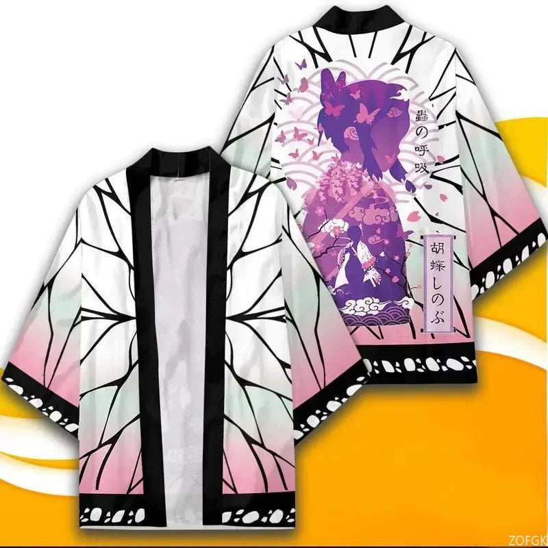 Summer Devil Killer Cosplay Male Japanese Anime 3D Printed Casual Half Sleeve Top Cardigan