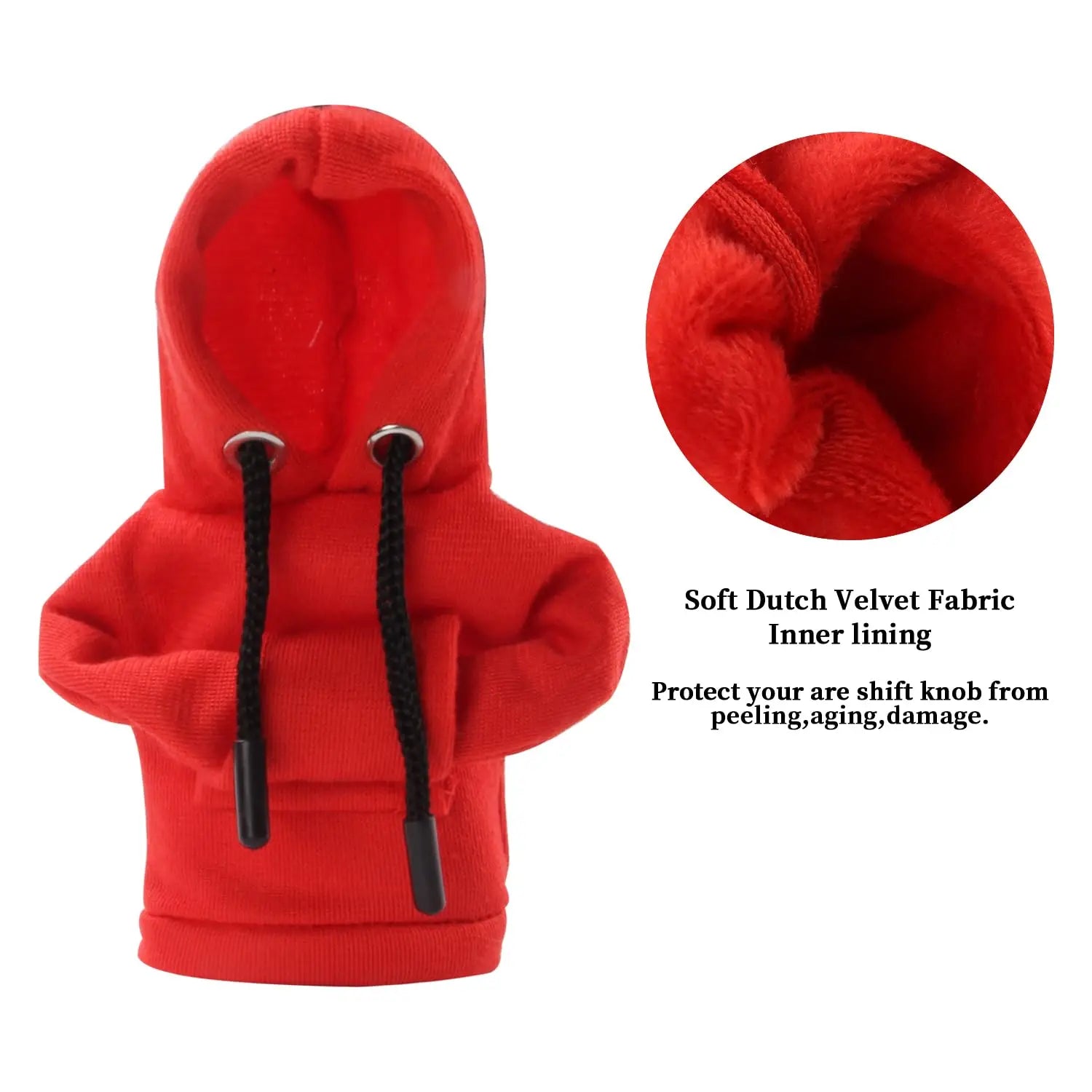Cubierta de palanca de cambios de coche, Sudadera con capucha pequeña, palanca de cambios creativa, cubierta de manija de palanca de cambios, cubierta de ropa de palanca de coche