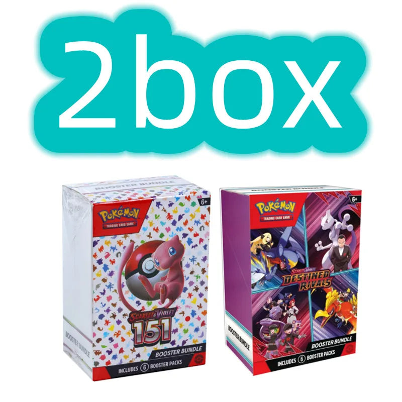 Tarjeta de Pokémon v10, paquete de refuerzo, remaches destinados, evolución prismática, violeta escarlata, 151 tarjetas de refuerzo ME01 en inglés, juguetes, regalos