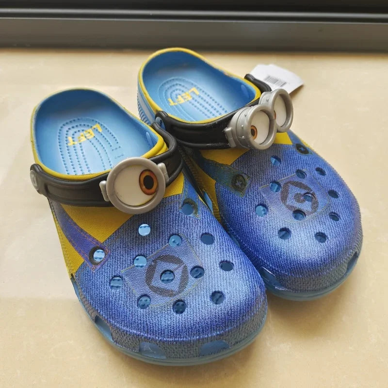 Disney McQueens Pixar Cartoon Solid Waterproof Slippers Sandals with Holes Outdoor Casual Breathable EVA Shoes for Adults Gift