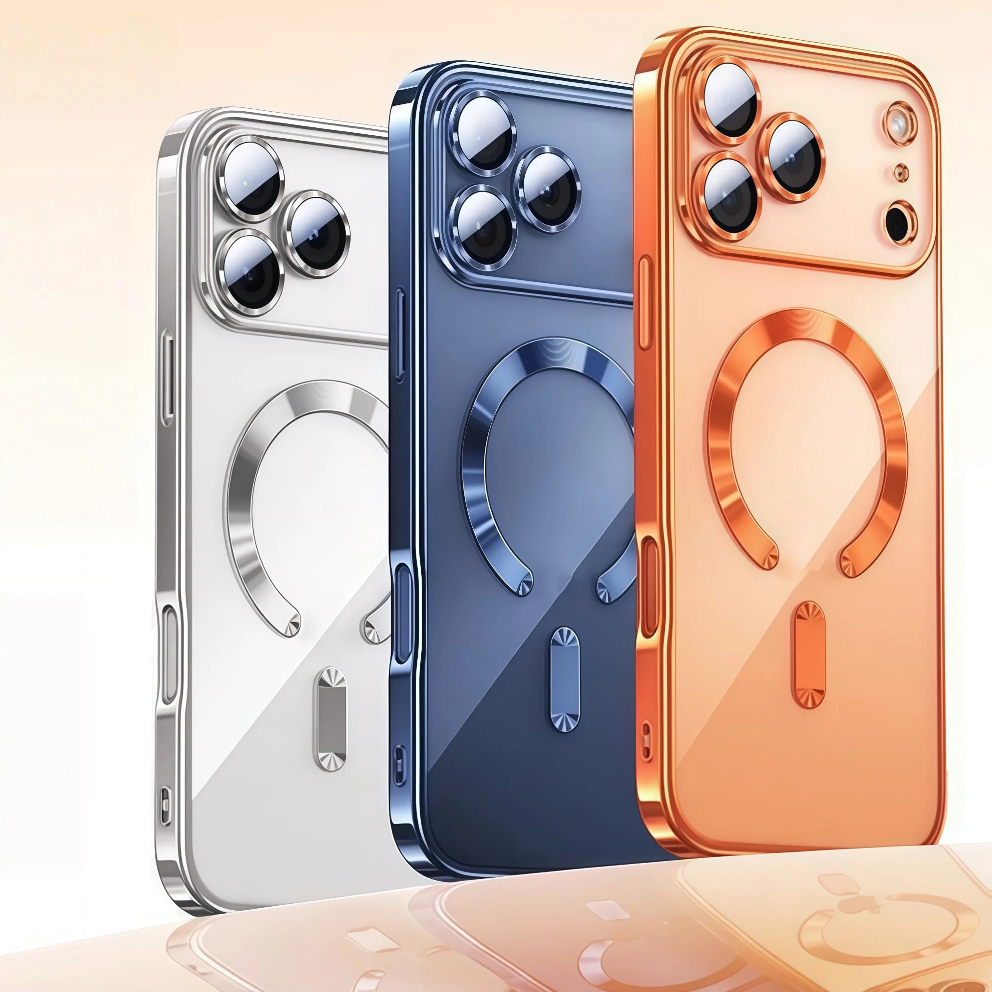 Luxury transparent camera cover with soft TPU coating, drop protection with magnetic phone case for iPhone 17 Pro Max/17 Pro/Air/17