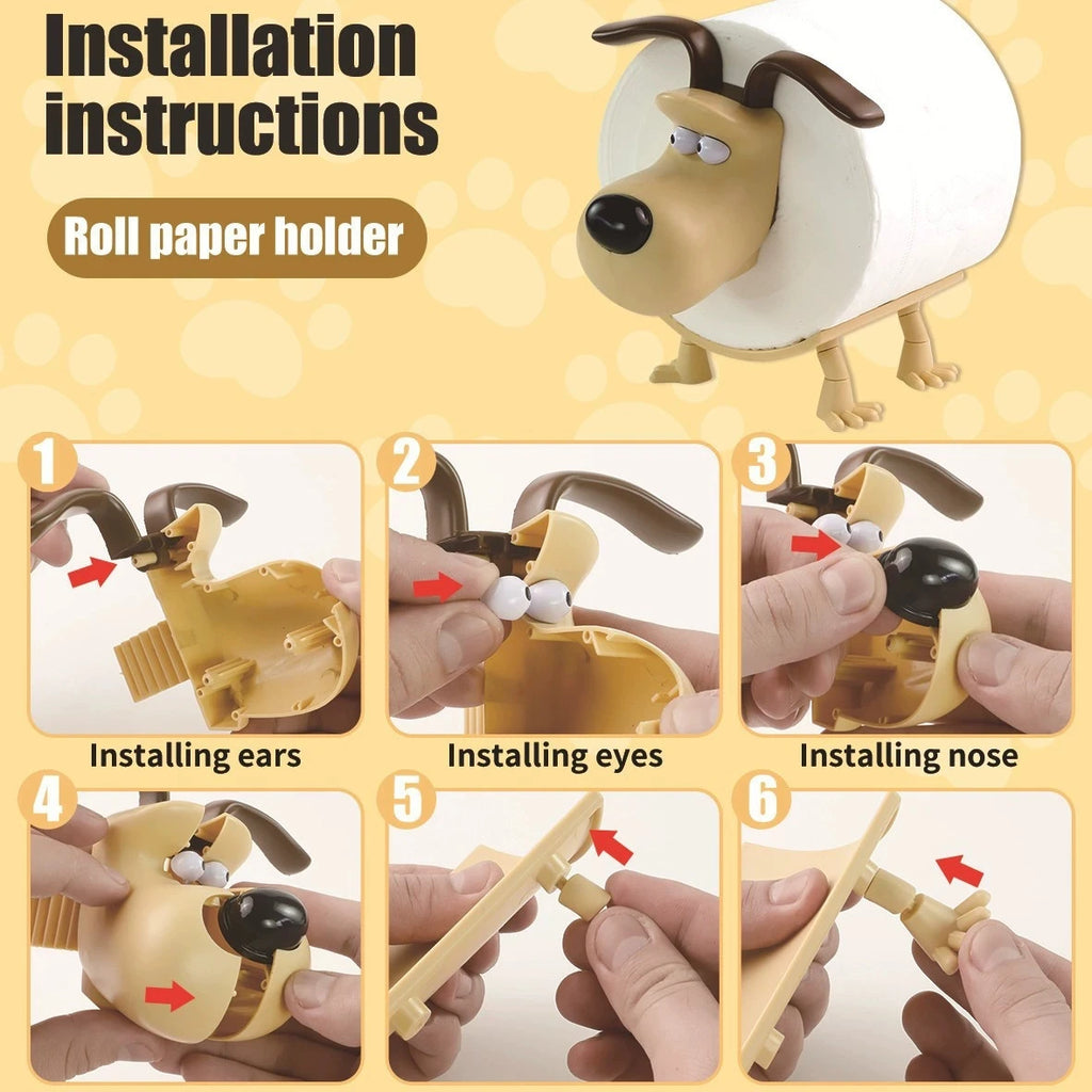 Soporte de papel higiénico divertido perro mapache oveja decoración del hogar accesorio de baño almacenamiento para inodoros baños cocinas salas de estar - CR mark