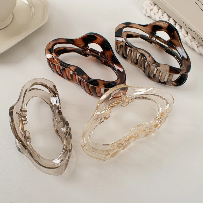 Irregular Hollow Hair Clips for Women and Girls, Large Turtle Shell Crab Hair Clips, Hairpins, Fashion Hair Accessories