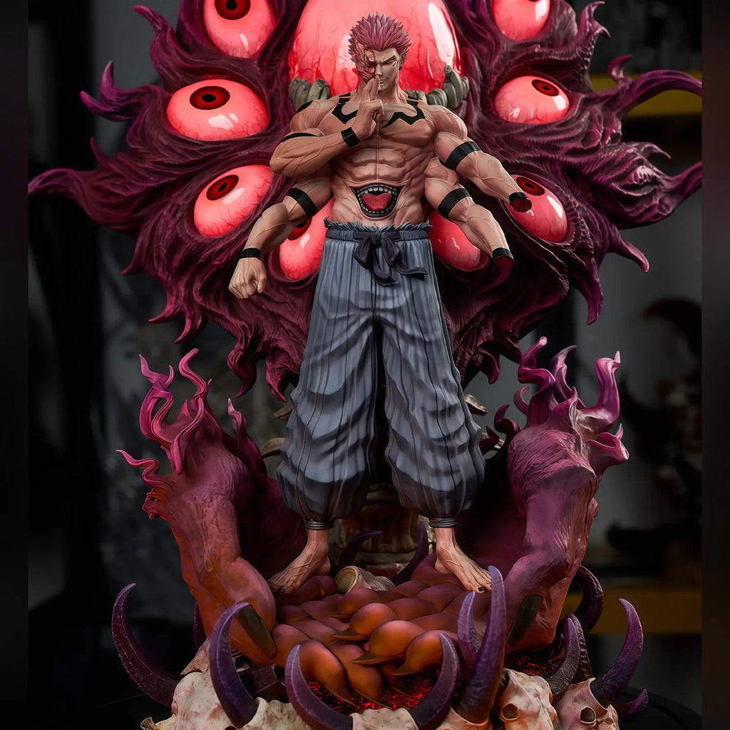 Estatua de anime de Jujutsu Kaisen: forma temprana de Ryomen Sukuna, figura modelo coleccionable de 12 pulgadas (30 cm), exhibición de espíritu curtido - CR mark