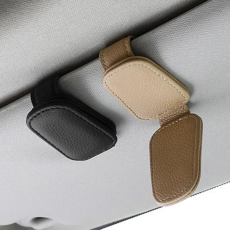 Soporte para gafas de sol, 1 Uds., adecuado para sombrillas de coche, Clip magnético para gafas de sol de cuero y Clip para billetes, accesorios para sombrilla de coche