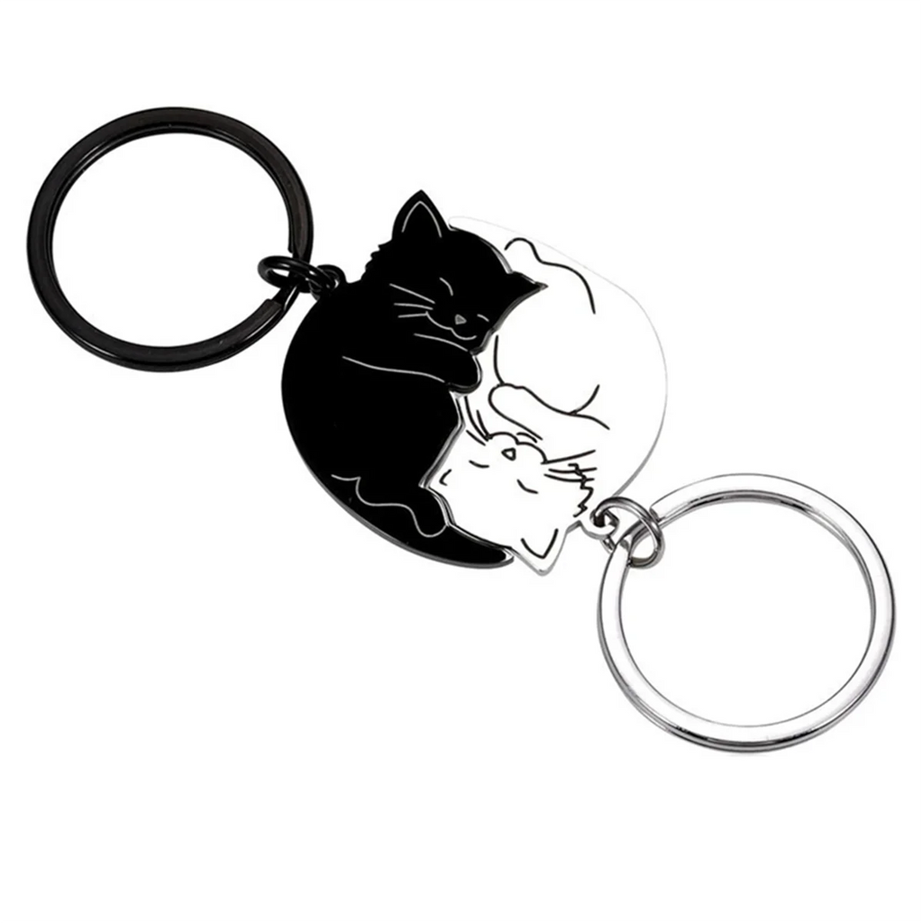 Couple's Gift Keychain, Cute Valentine's Day Gift for Him, Her, Cat Lover, Best Friend, Husband, Wife, Birthday Gift, New!