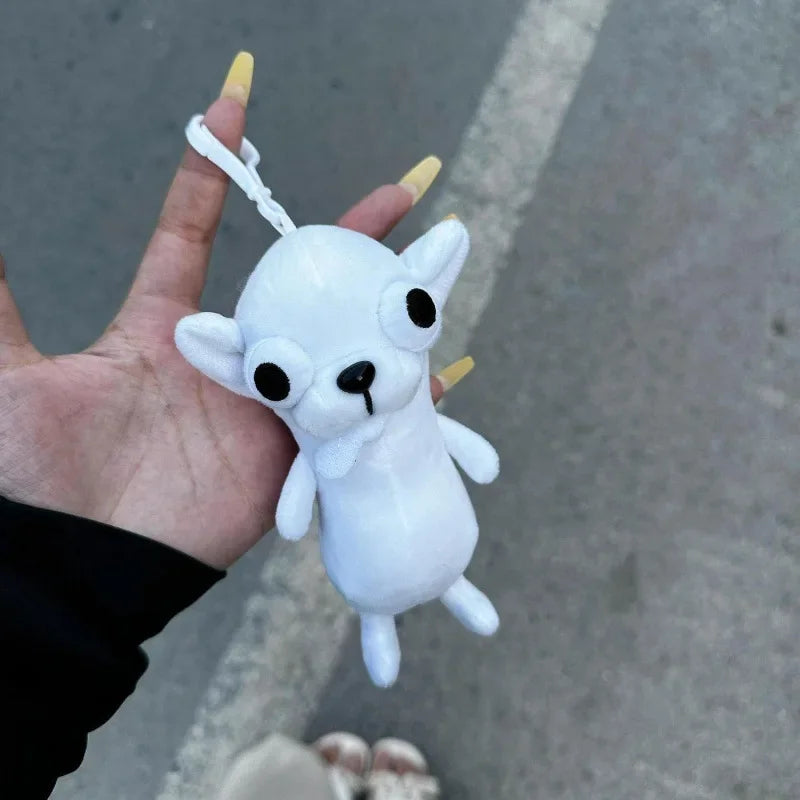 Funny Chihuahua Plush Toy Keychain Pendant Puppy Pet Stuffed Chihuahua Doll Weird Cute Realistic Plush Chihuahua Friend Gift