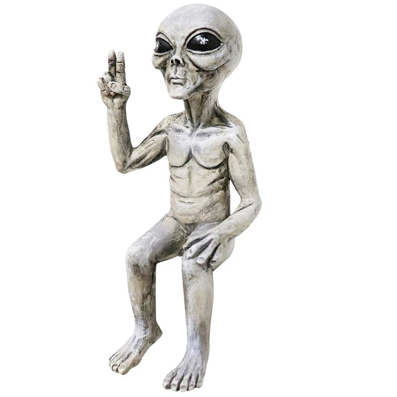 Alien resin statue, ornament, alien garden sculptures and statues, the best artistic decoration for indoors, outdoors, home or office, collectible