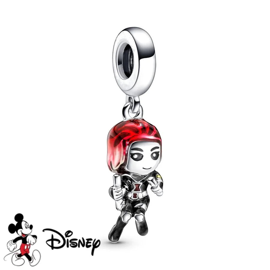 New DIY Jewelry Charms from the Disney Marvel Universe, Spider-Man Gifts, Captain America Pendant Charms, Compatible with Original Silver Bracelets and Necklaces