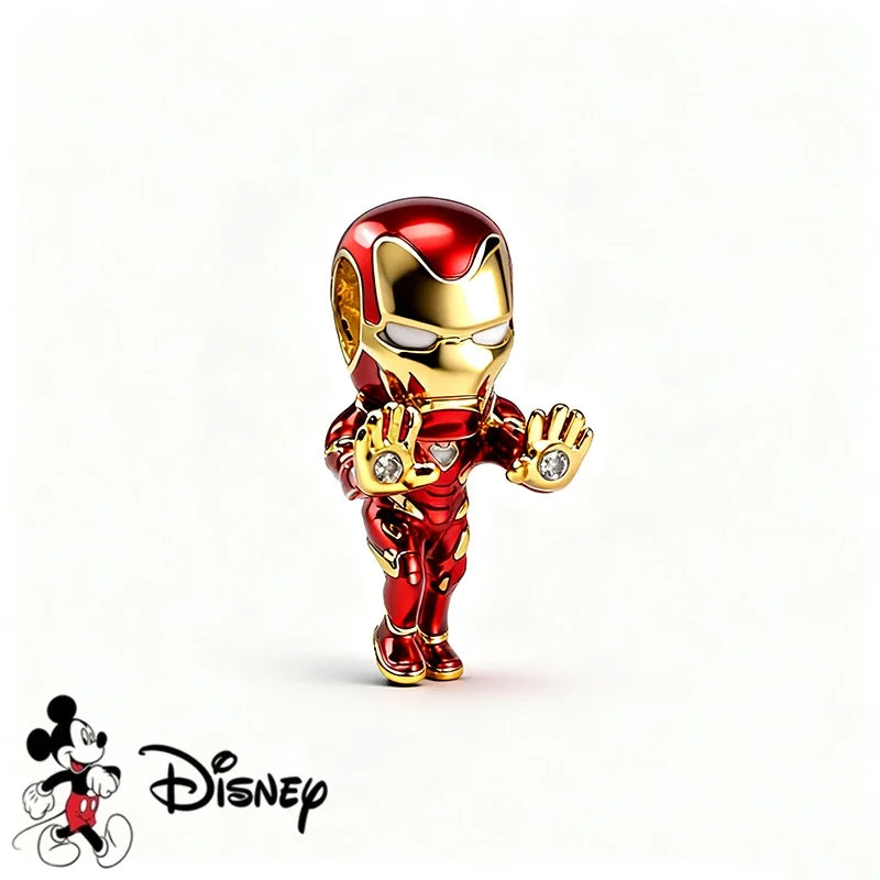 New DIY Jewelry Charms from the Disney Marvel Universe, Spider-Man Gifts, Captain America Pendant Charms, Compatible with Original Silver Bracelets and Necklaces