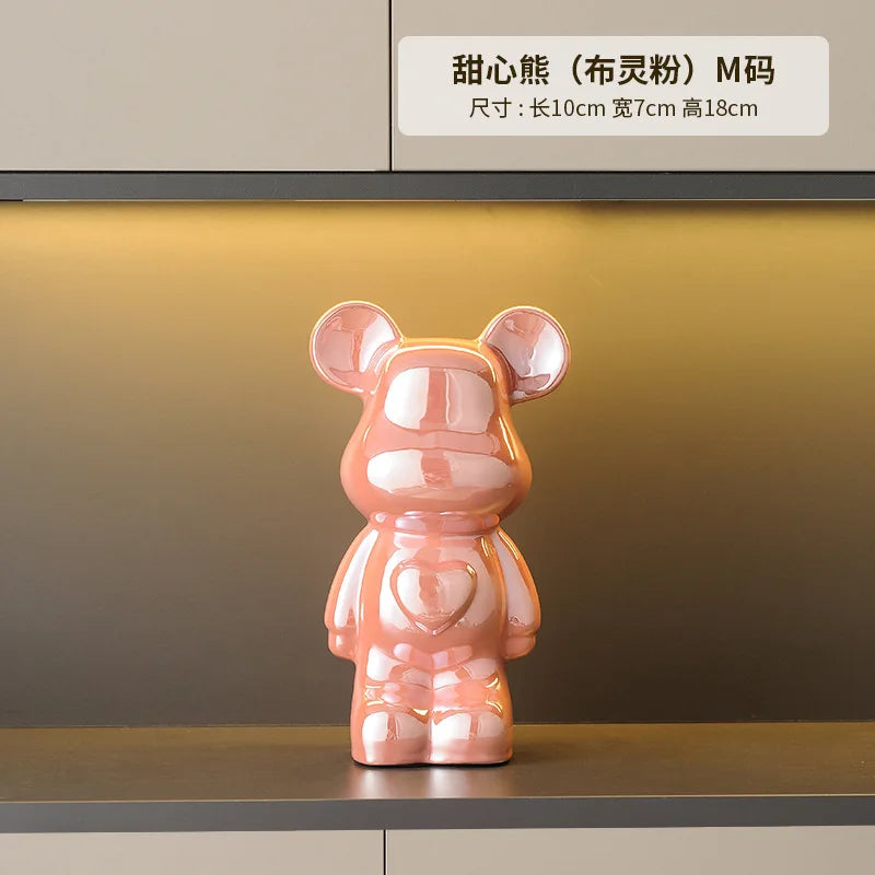 Violent bear for living room, TV stand, high-end luxury light, ceramic wine cabinet decoration, home decor, new house