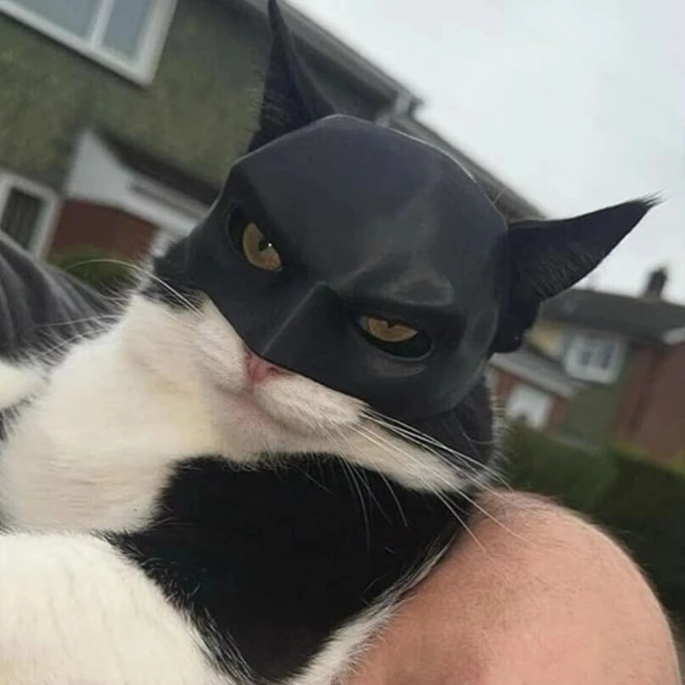Avenger Cat Mask, Bat Halloween 3D Printed Cosplay Hat, Funny Cat Toys, Photo Props, Pet Accessories