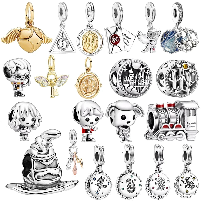 DIY Harry Potter Magic Academy cuelga el abalorio apto para pulsera de plata Original europea accesorios de joyería regalo de mujer - CR mark
