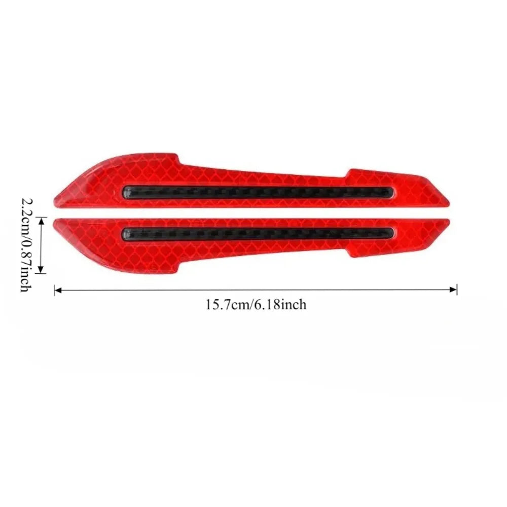 2 unids/set espejo retrovisor de coche pegatina reflectante advertencia de seguridad pegatina reflectante espejo retrovisor de coche tira decorativa