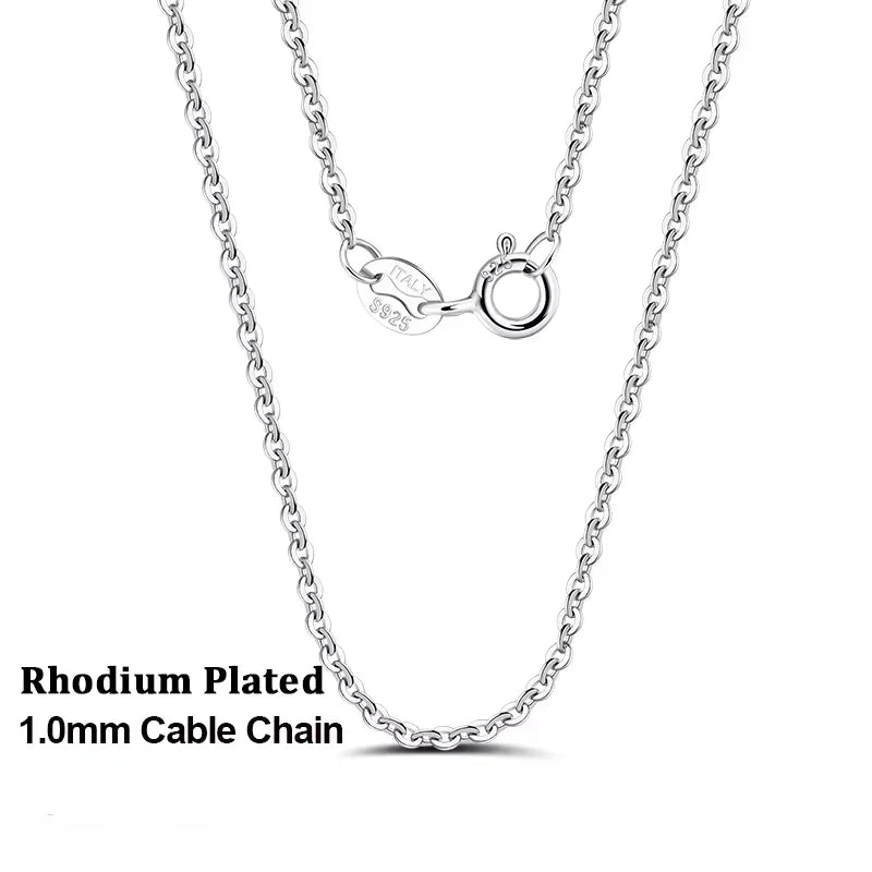 Rinntin-collar de cadenas de eslabones de Cable para mujer, de Plata de Ley 925 de oro de 18K, accesorios de cadena de cuello fino, joyería SC06 - CR mark