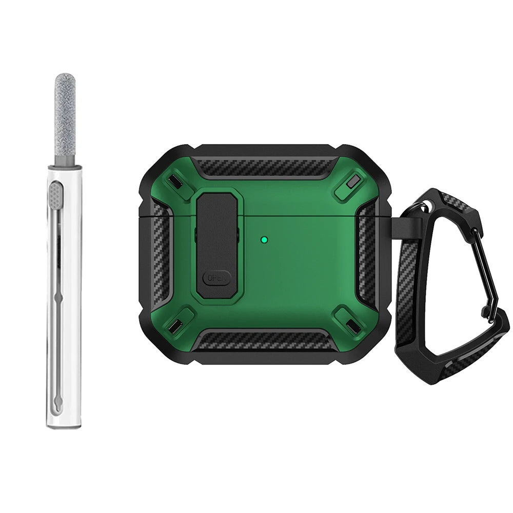 Secure Lock Case for AirPods 4, Protective TPU PC Case for Apple AirPods 4, Headphone Accessories with Hook