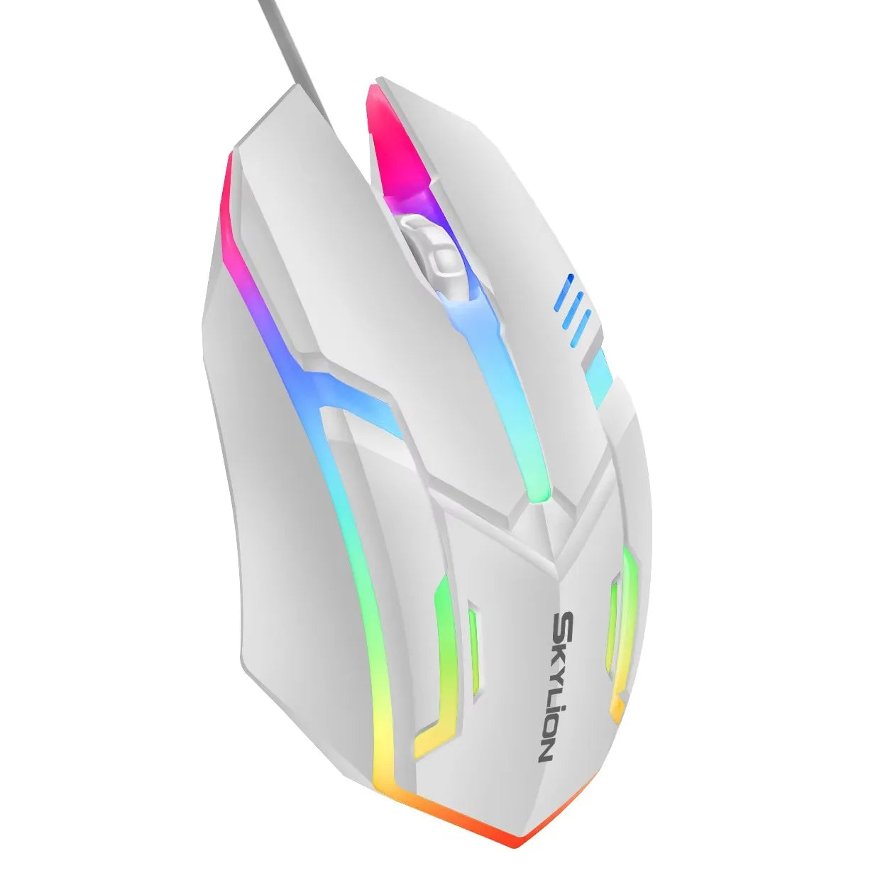 F1 Wired Gaming and Office Mouse, 3-Key Peripheral with Colorful Lighting for Microsoft Windows and Apple iOS