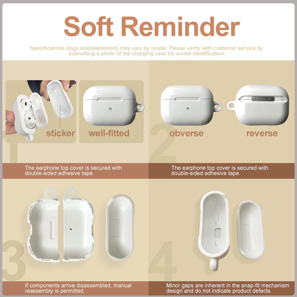 Coche Lightning M-McQueen a prueba de golpes protector brillante HD duro PC funda para auriculares para AirPods 1 2 3 4 Pro Pro2 con gancho de Metal