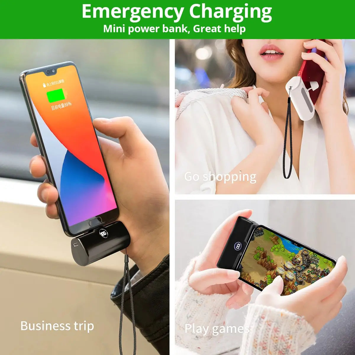 Liboer Portable Fast Charging Power Bank with LED Display, Mobile External Battery for iPhone, Samsung, Xiaomi, OPPO, Compact Power Bank
