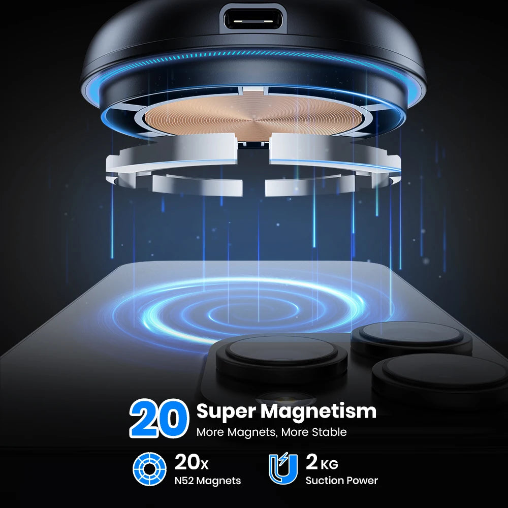 TOPK para Magsafe soporte para teléfono de coche cargador 15W soporte magnético inalámbrico rápido para teléfono de coche para salida de aire para iPhone 16/15/14/13/12