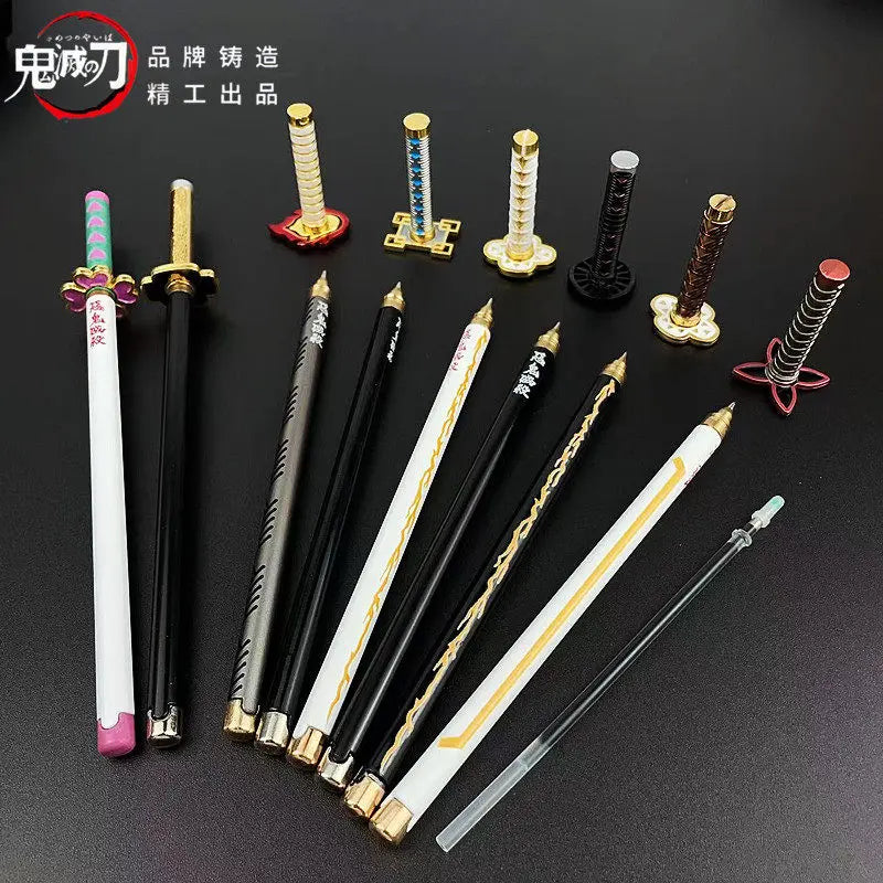 Bolígrafo de Demon Slayer, Bolígrafo de Animación, Bolígrafo de Gel con Diseño de Mariposa Ninja, Muichiro, Tanjiro, Zenitsu, Papelería