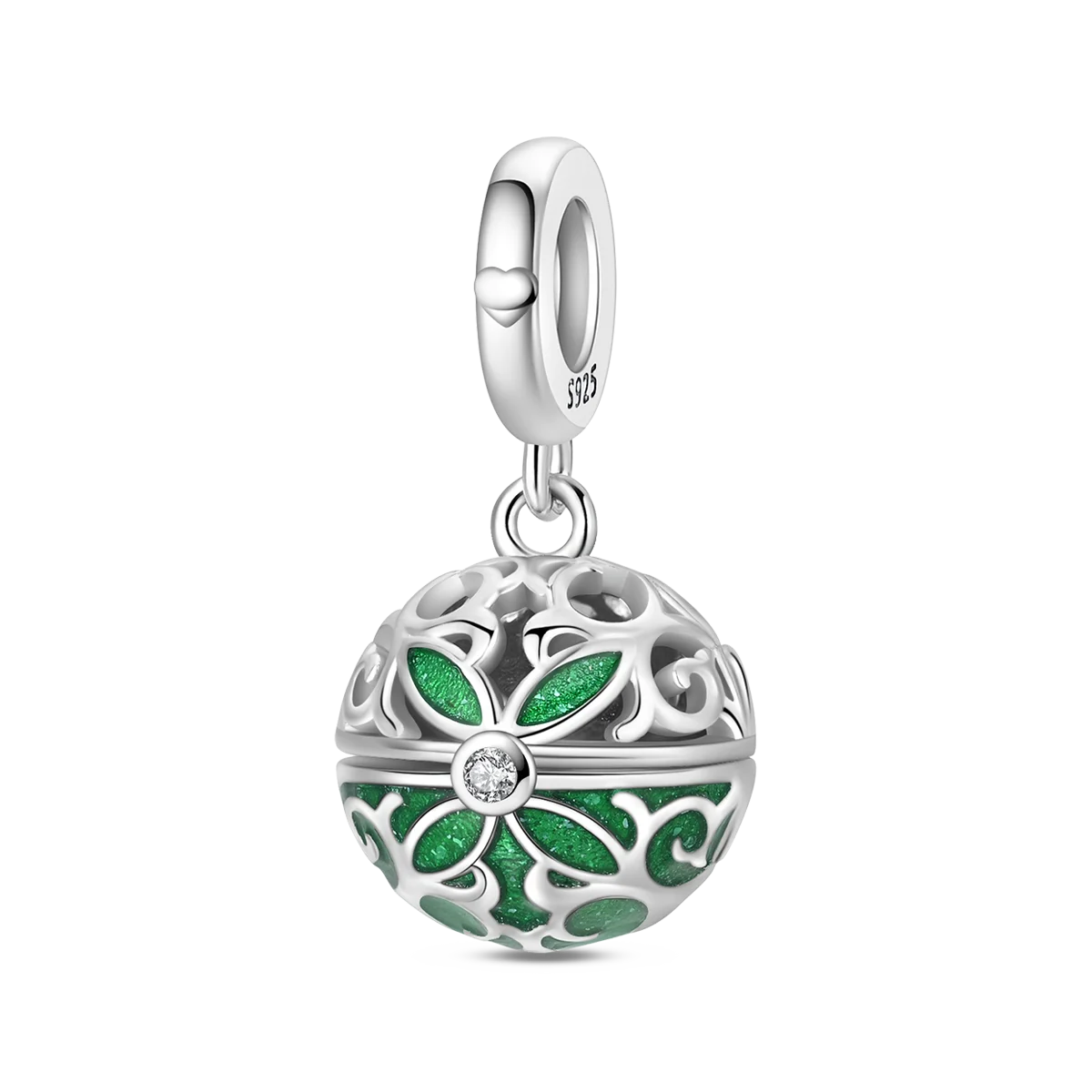 Colgante de plata de ley 925 con diseño de flor, árbol y manzana, cuentas finas DIY, compatible con pulseras de abalorios originales, joyería para mujer Diy - CR mark