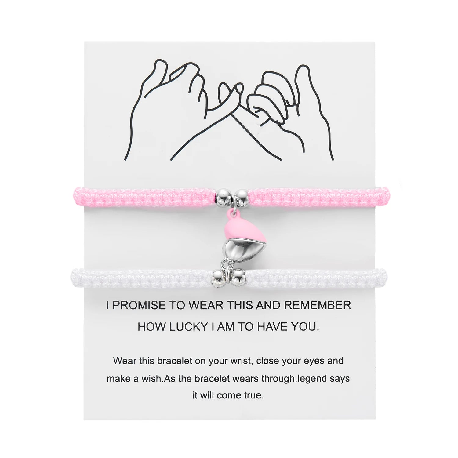 Handmade heart magnet bracelet for women and men, fashionable adjustable braided bracelet for couples, bestie friendship jewelry sets for lovers