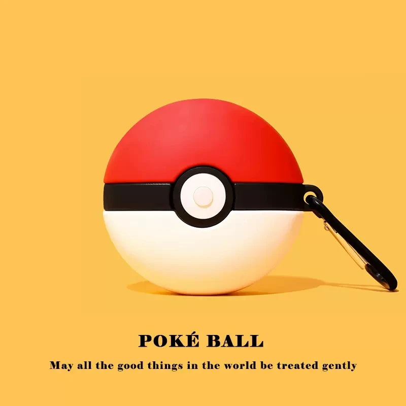 For AirPods 1 2 3 4 Pro Pro 2 Pro 3 Cute Cartoon Pokeball Silicone Earphone Case Accessories Cover