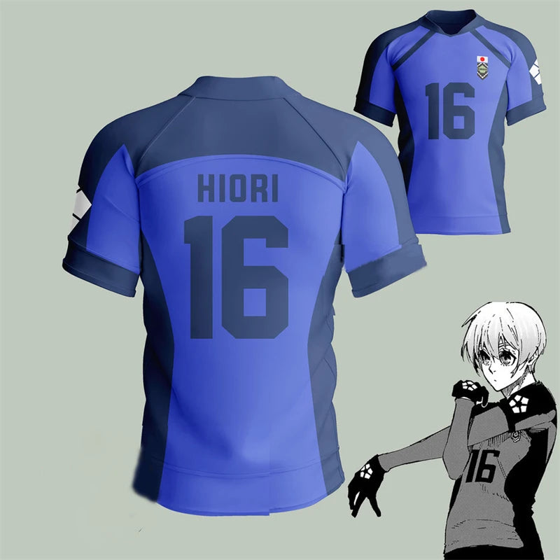 Blue Lock Isagi Yoichi Japanese Anime Soccer Jersey, Hyoma Chigiri Meguru Bachira Cosplay Jersey, Custom Name and Number Clothing