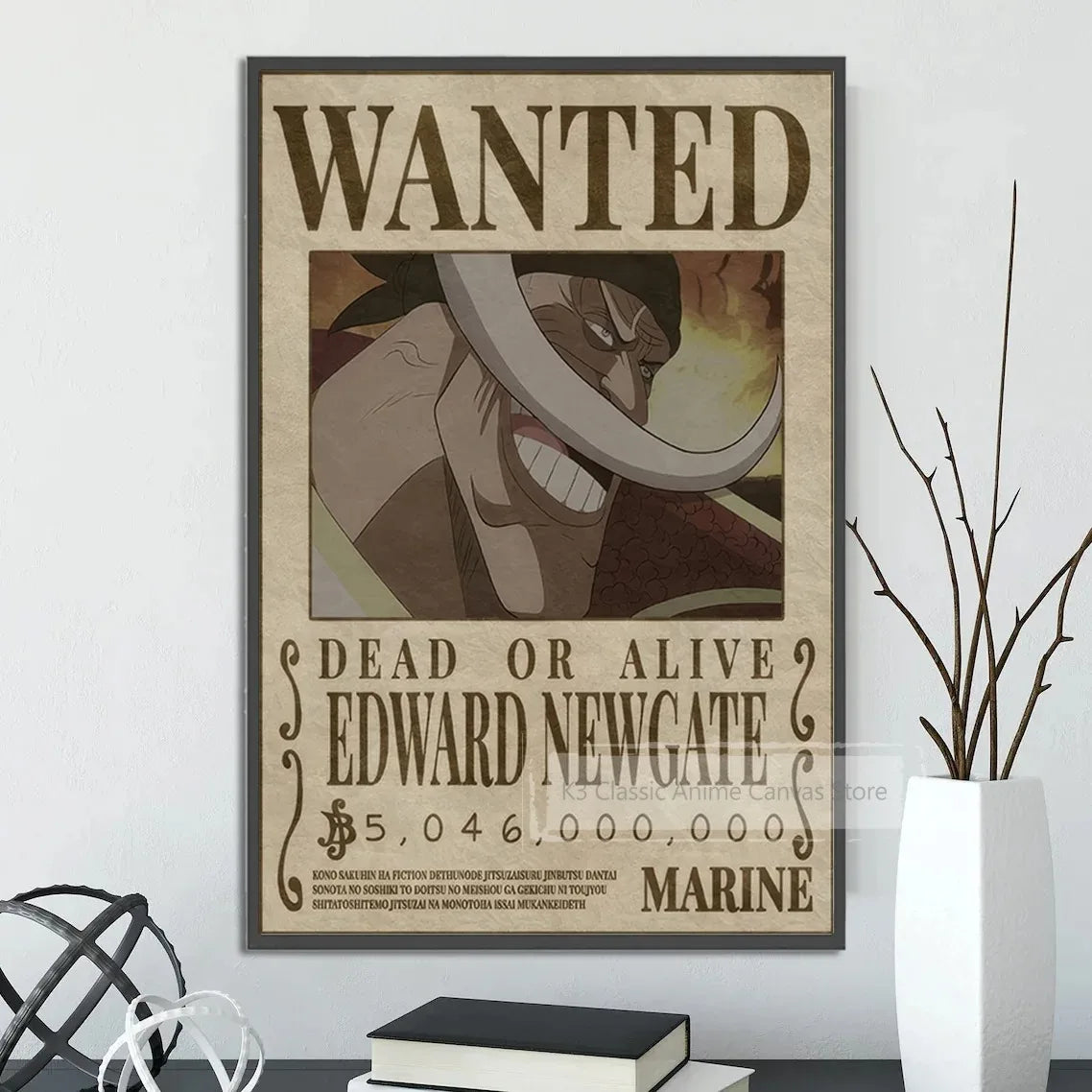 One-piece canvas poster, bounty list, Luffy wallpaper, Ace, Nami figures, home decor, Zoro anime painting, Sanji wall art