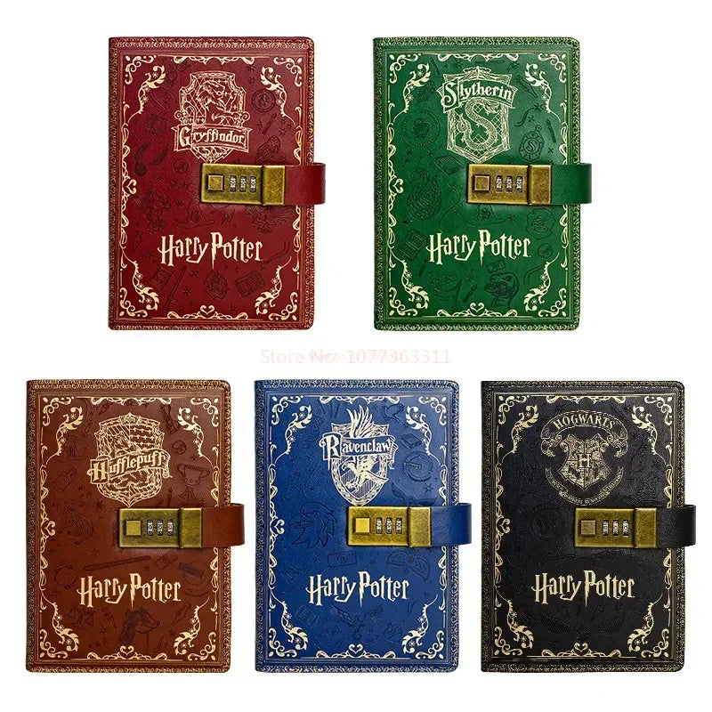 Authentic New Retro Potter Four Academy Password Notebook, Color Pages, A5 Anime Notebook, Cartoon Log Writing Book for Students, Gift Toy