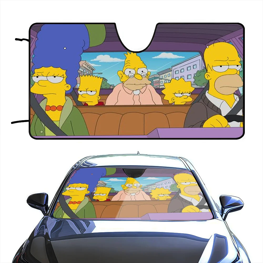 Divertido Cool S-Simpsons-es parasol de coche parabrisas Anti-UV cubierta de parabrisas de ventana de coche parasol visera automática