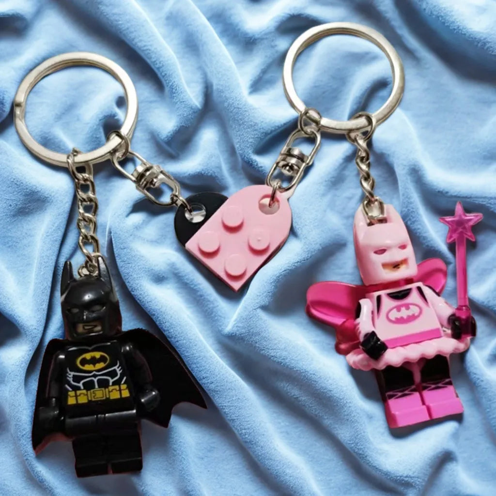 2pcs Beautiful Handmade 3D Bat Couple Keychain Fairy Figure Pendant Keyring for Phone Backpack Accessory Gifts for Him Jewelry Y2K