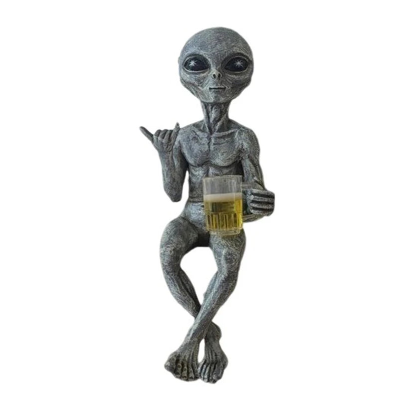 Alien resin statue, ornament, alien garden sculptures and statues, the best artistic decoration for indoors, outdoors, home or office, collectible