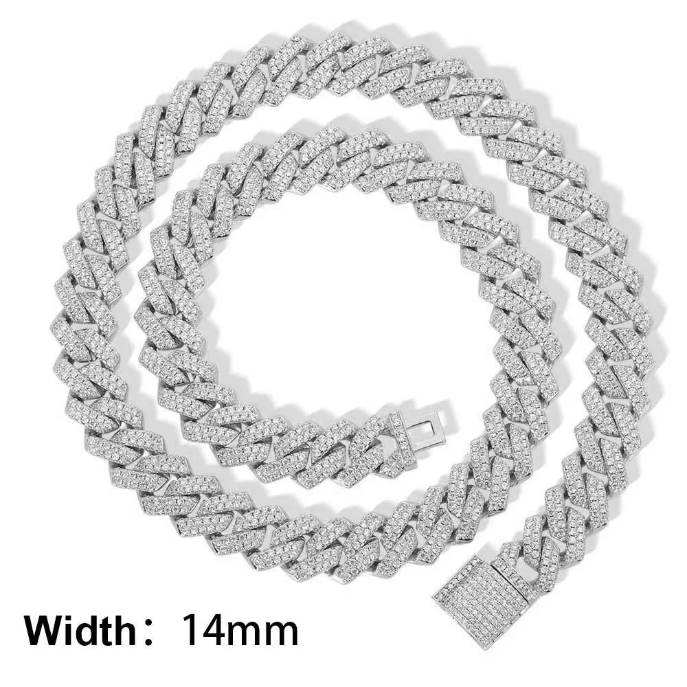 Envío Directo, collar de cadena de eslabones cubanos de Hip Hop, chapado en oro de 18k, 10/12/14/15/20mm, diamante helado CZ, regalo para él/la - CR mark